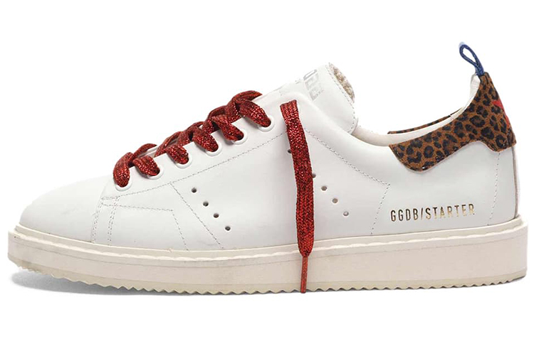 (Women) Golden Goose Starter 'White Leopard Tail' G35WS631.P8