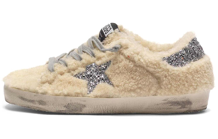 (Women) Golden Goose Super-Star 'Beige Distressed Wool' G35WS590.P92