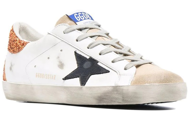 Order (W) Golden Goose Super-Star 'Hitam Glitter Ekor Oranye' GWF00102.F001575.81140