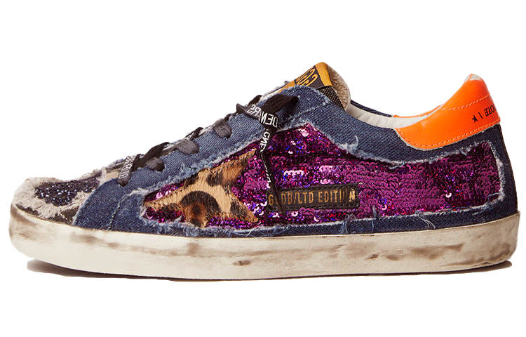 (W) Golden Goose Super-Star 'Black Purple Orange Colorblock'