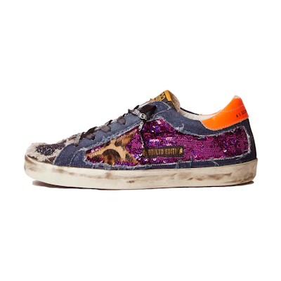 (W) Golden Goose Super-Star 'Black Purple Orange Colorblock'