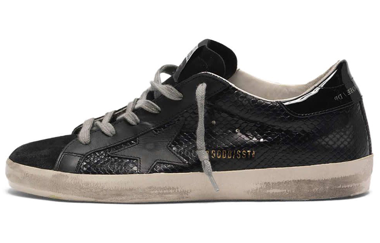 (W) Golden Goose Super-Star 'Black Snake Print Leather'
