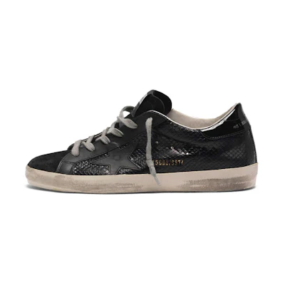(W) Golden Goose Super-Star 'Black Snake Print Leather'