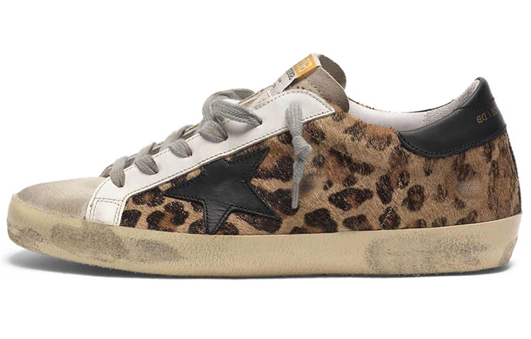 (W) Golden Goose Super-Star 'Black Star Leopard Tail'