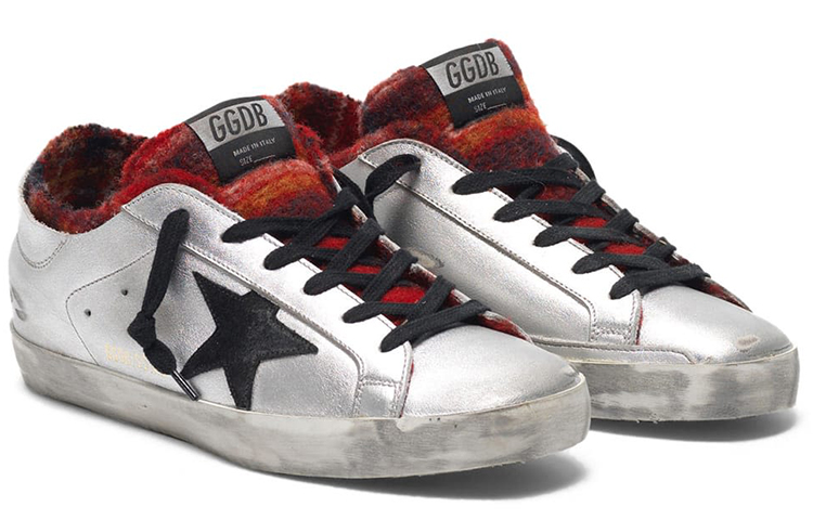 (W) Golden Goose Super-Star 'Black Star Silver White Red Distressed' 圖 2