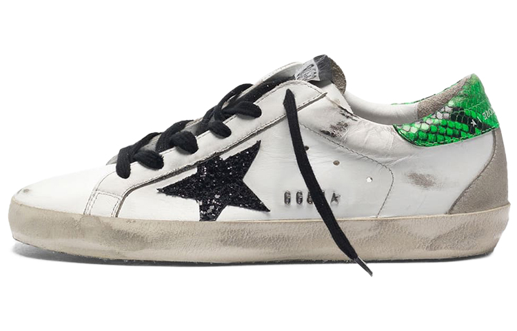 (W) Golden Goose Super-Star 'Black Star White Green Snake'