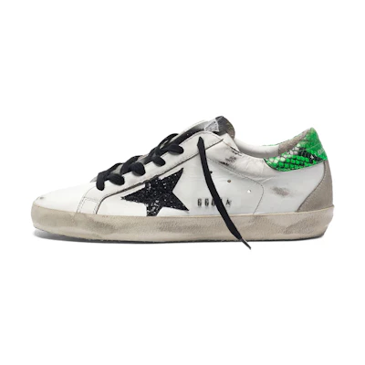 (W) Golden Goose Super-Star 'Black Star White Green Snake'