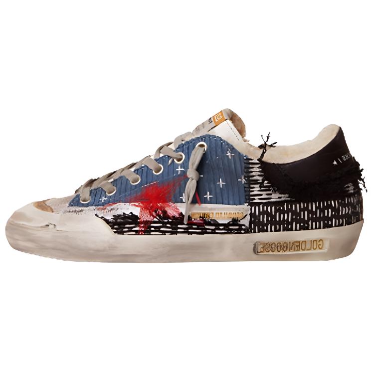 (W) Golden Goose Super-Star 'Blue Black Canvas'