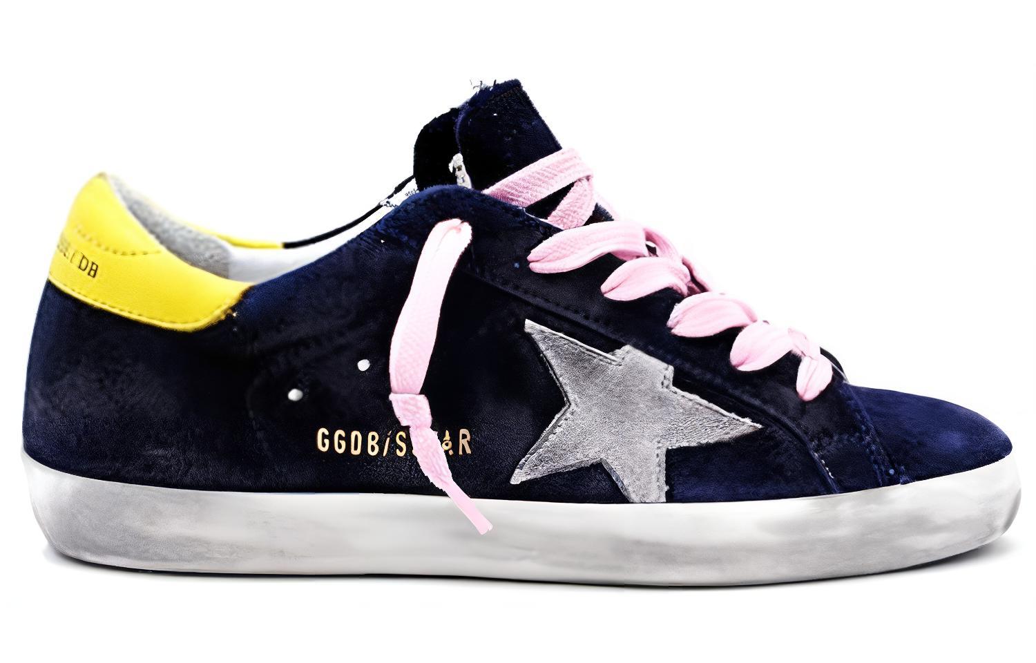 Order (Women) Golden Goose Super-Star 'Blue Suede Yellow Heel Distressed' G35WS590.P76