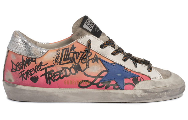 (W) Golden Goose Super-Star 'Crackle Leather Pink Silver Distressed' 圖 2