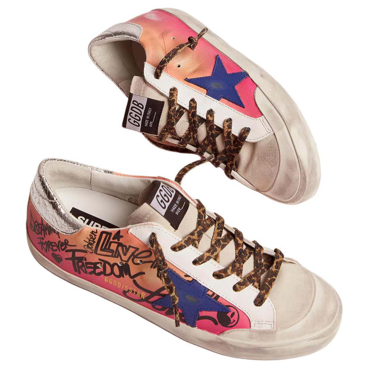 (W) Golden Goose Super-Star 'Crackle Leather Pink Silver Distressed' 圖 5