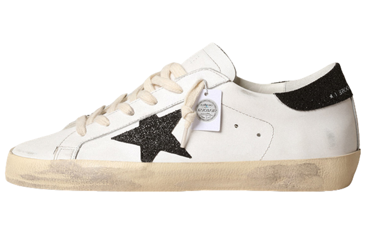 (Women) Golden Goose Super-Star 'Distressed Black and White' GWF00101.F003974.10283