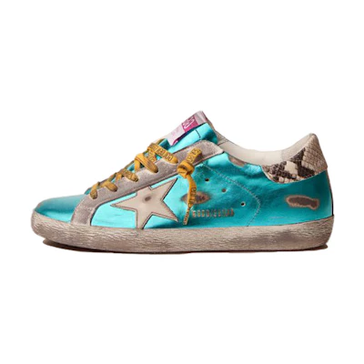 (W) Golden Goose Super-Star 'Distressed Blue Green'