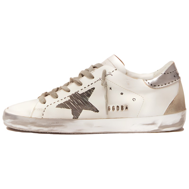 (W) Golden Goose Super-Star 'Distressed Cream Grey'