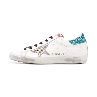 (W) Golden Goose Super-Star 'Distressed Flash Green'