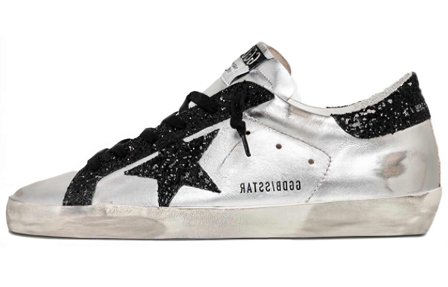 (W) Golden Goose Super-Star 'Distressed Silver Black'