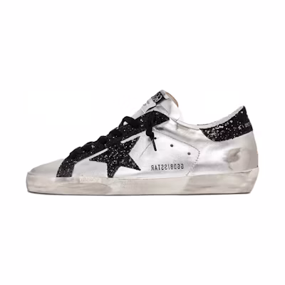 (W) Golden Goose Super-Star 'Distressed Silver Black'