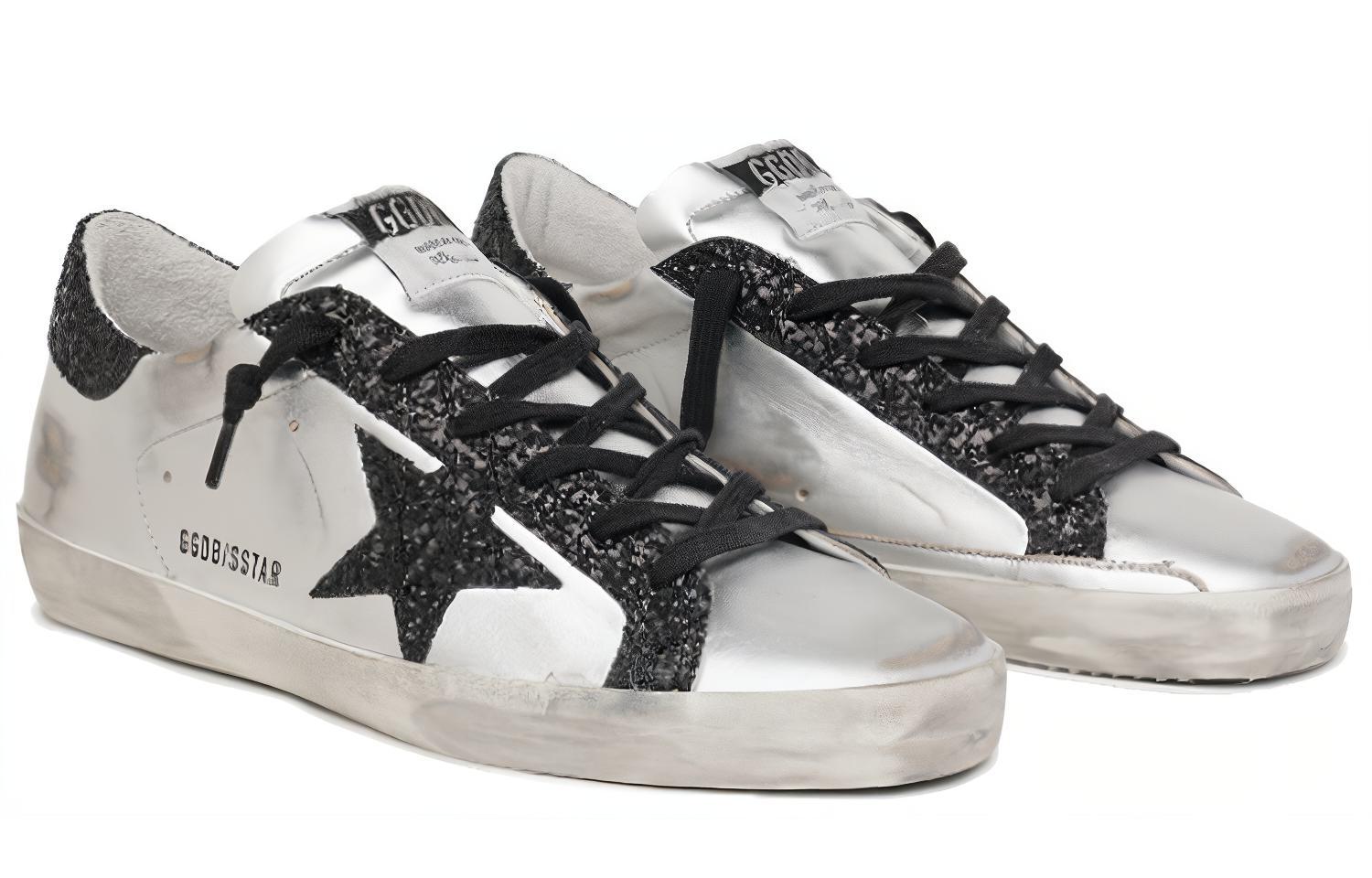 (W) Golden Goose Super-Star 'Distressed Silver Black' 圖 2