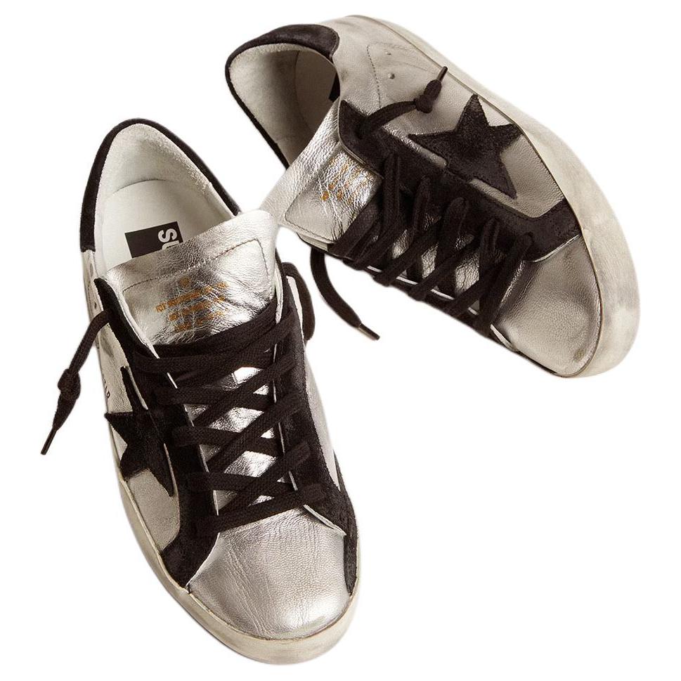 (W) Golden Goose Super-Star 'Distressed Silver Black' 圖 5