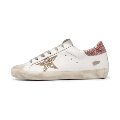 (W) Golden Goose Super-Star 'Distressed White Pink'