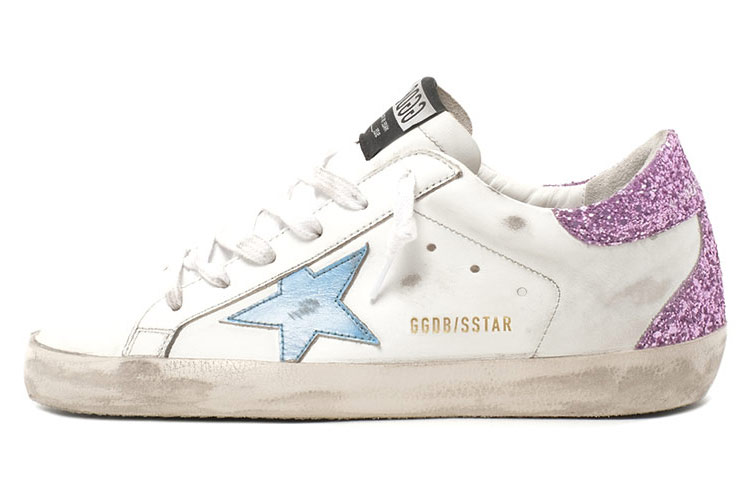 (W) Golden Goose Super-Star 'Distressed White Purple'