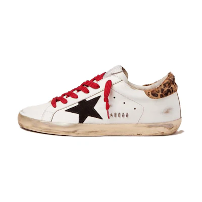 (W) Golden Goose Super-Star 'Distressed White Red'