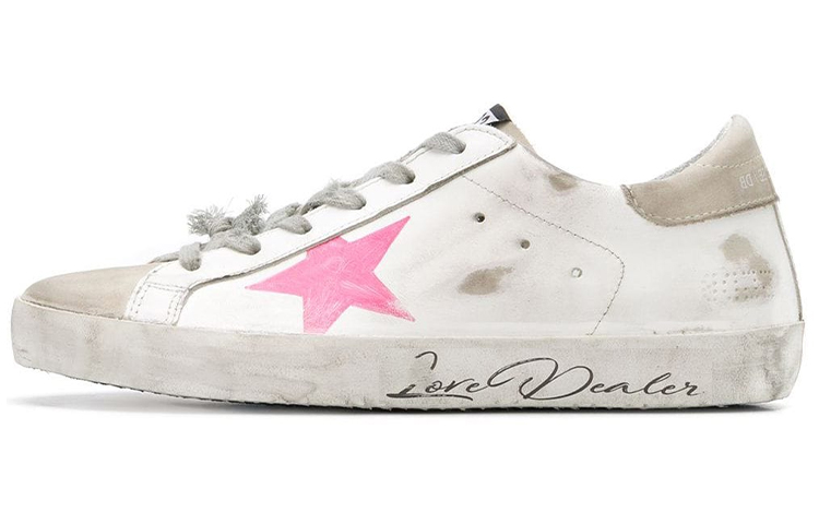 (W) Golden Goose Super-Star 'Distressed White Pink'