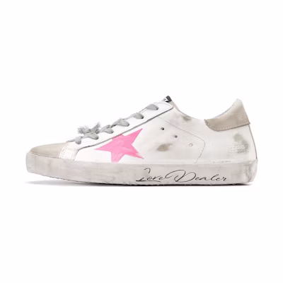 (W) Golden Goose Super-Star 'Distressed White Pink'