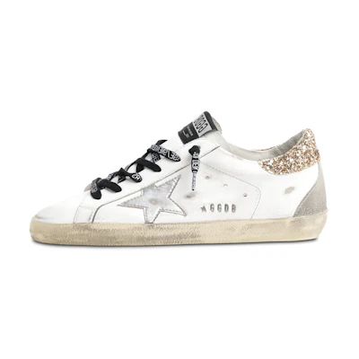(W) Golden Goose Super-Star 'Distressed White Low-Top'