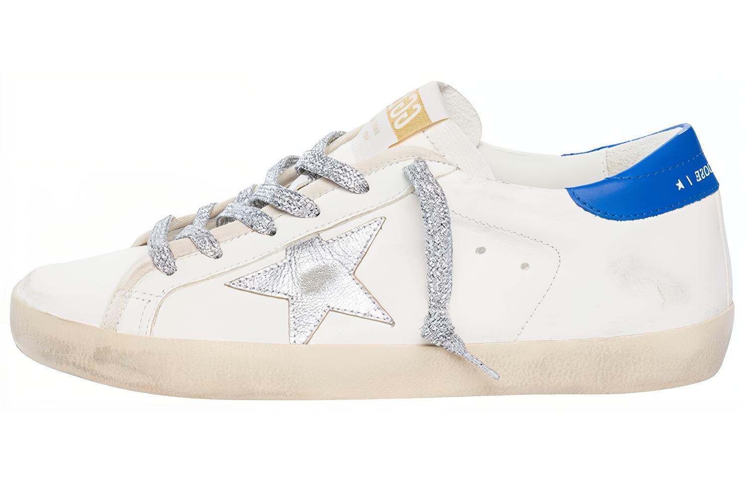 (W) Golden Goose Super-Star 'Distressed White Blue'