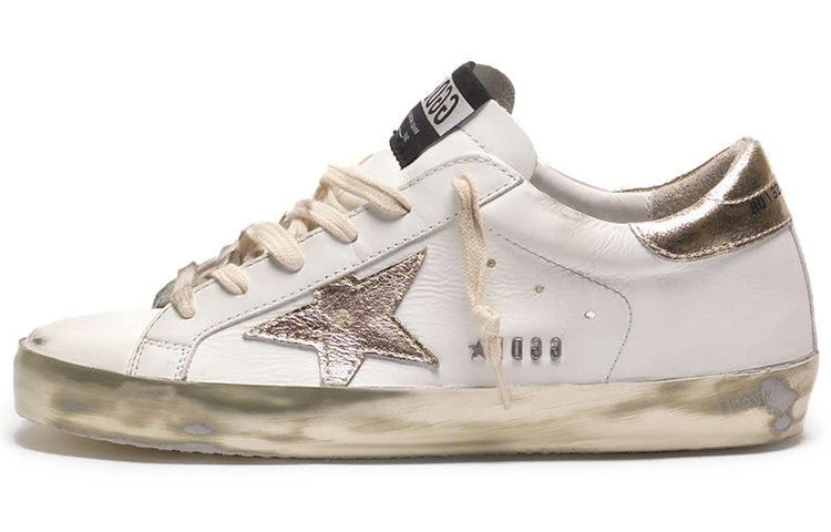 (Women) Golden Goose Super-Star 'Distressed White Leather' GCOWS590.E37
