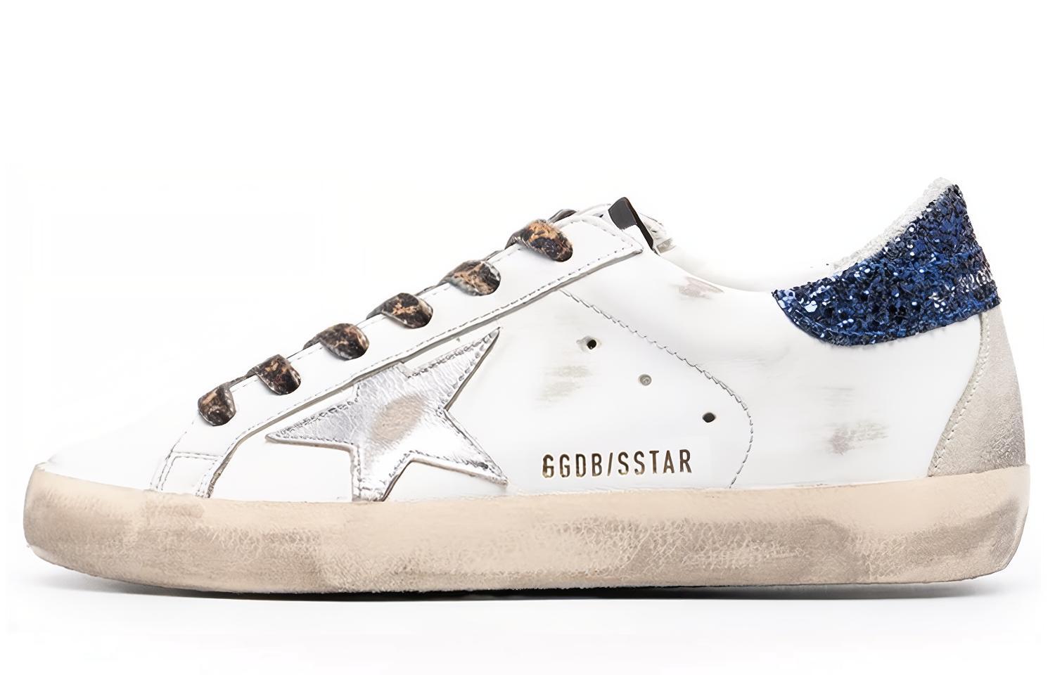 (W) Golden Goose Super-Star 'Distressed White Blue'