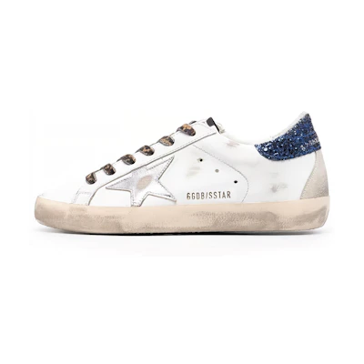 (W) Golden Goose Super-Star 'Distressed White Blue'