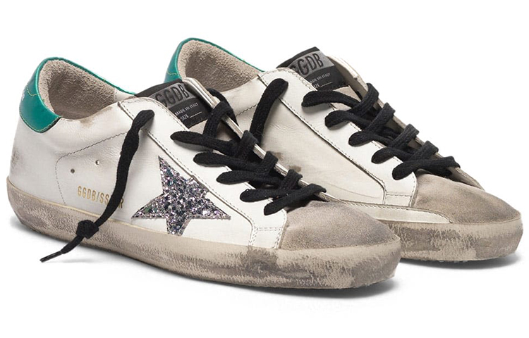 (W) Golden Goose Super-Star 'Distressed White Green Star' 圖 3