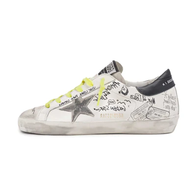 (W) Golden Goose Super-Star 'Graffiti Distressed White'