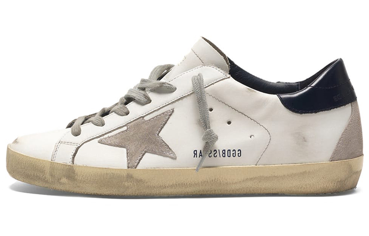 (W) Golden Goose Super-Star 'Grey Star Blue Heel'