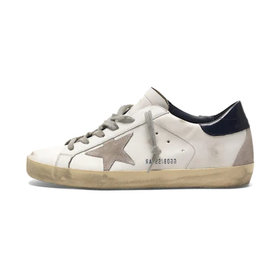 (W) Golden Goose Super-Star 'Grey Star Blue Heel'