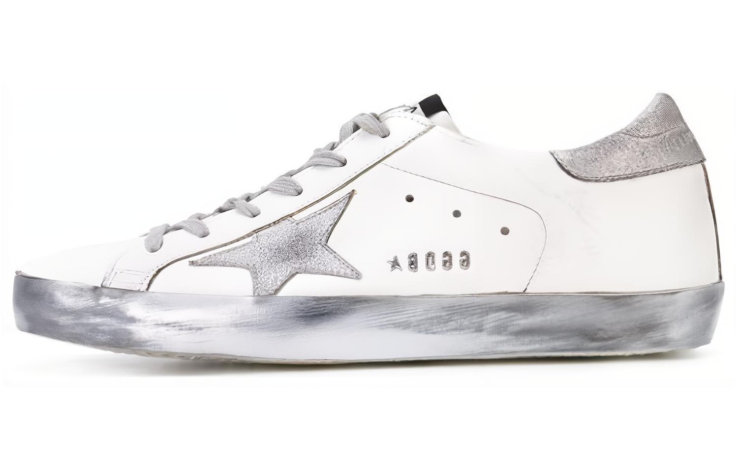 (Women) Golden Goose Super-Star 'Grey Star Distressed Silver Tail' GCOWS590.E36