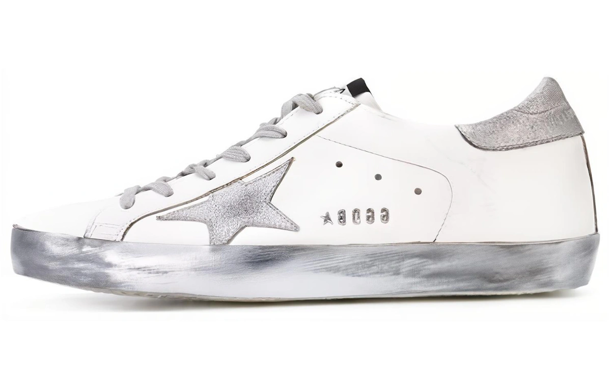 (Women) Golden Goose Super-Star 'Grey Star Distressed Silver Tail'