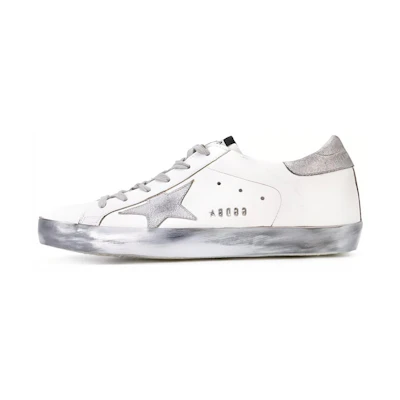 (W) Golden Goose Super-Star 'Grey Star Distressed Silver Tail'