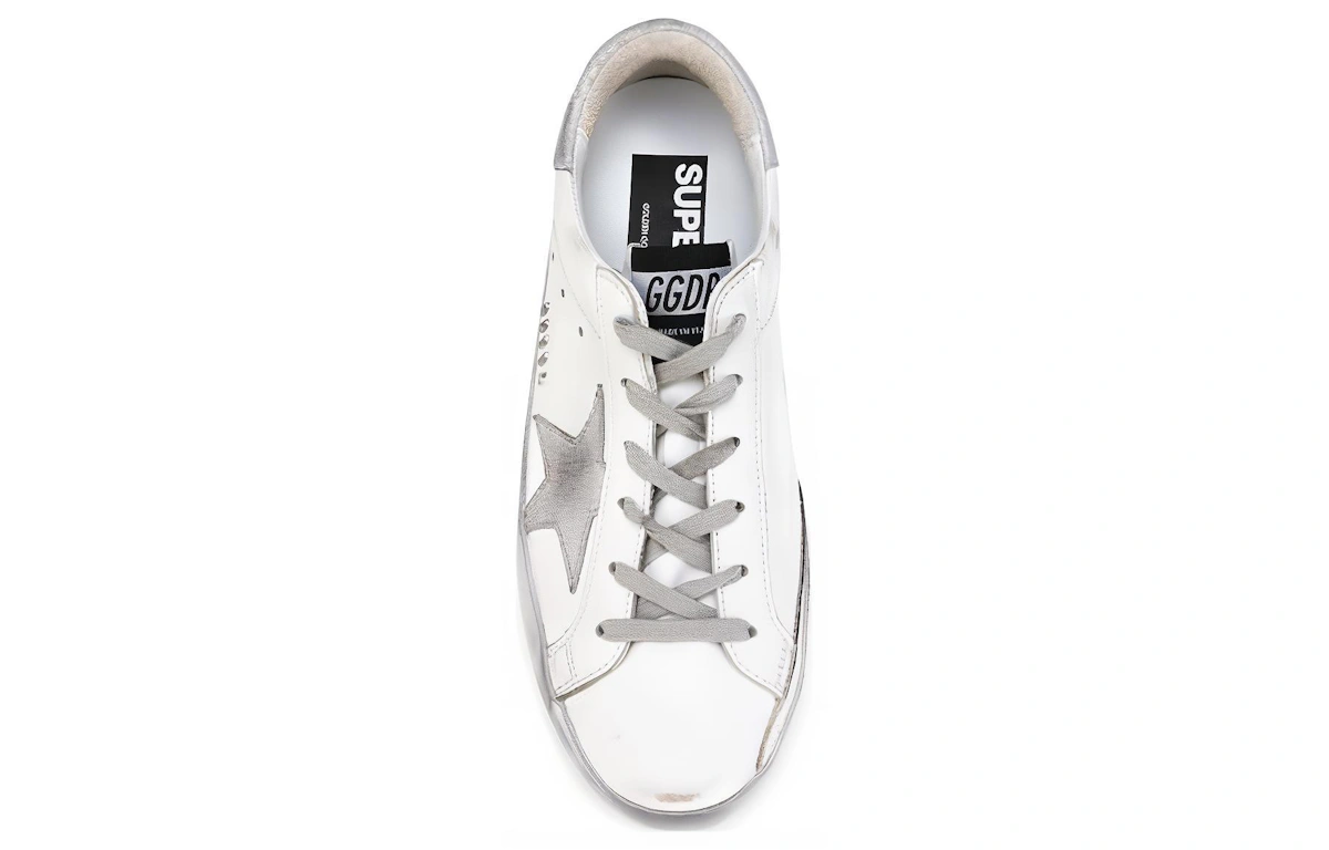 (Women) Golden Goose Super-Star 'Grey Star Distressed Silver Tail'