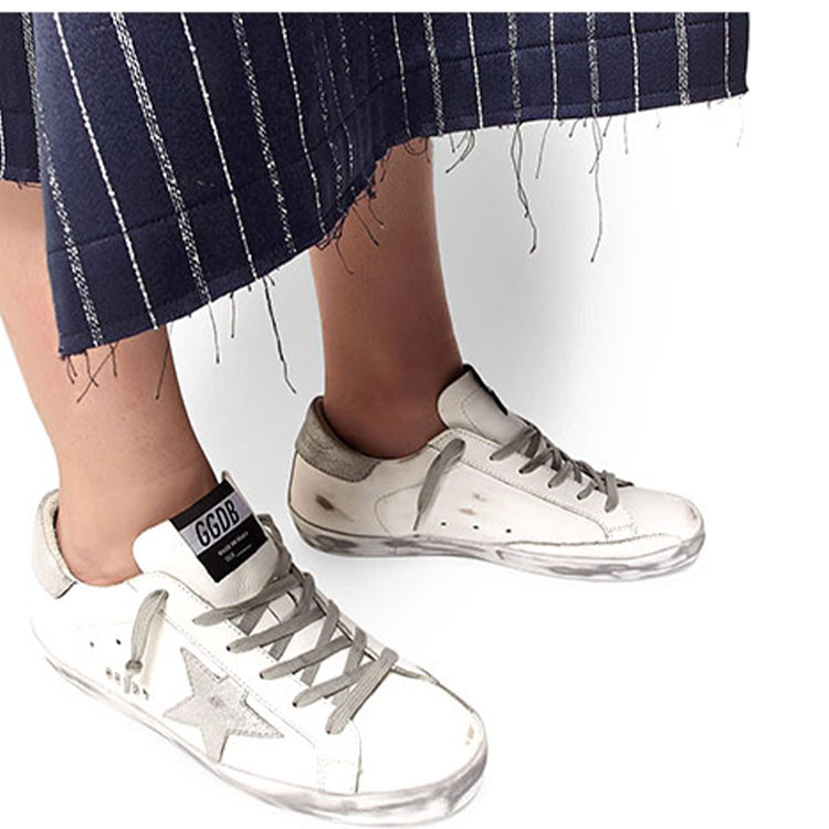 Cheap (W) Golden Goose Super-Star 'Bintang Abu Silver Tail' Elegan Bekas GCOWS590.E36