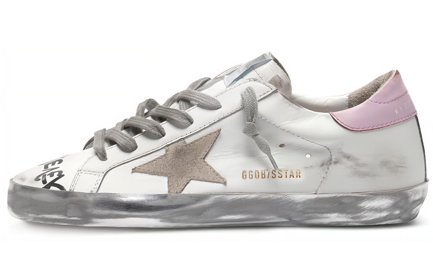 (W) Golden Goose Super-Star 'Grey Star with White and Powder Blue Distressed'