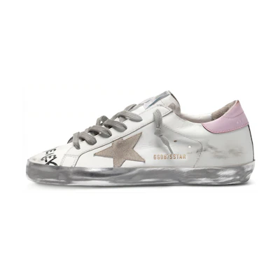 (W) Golden Goose Super-Star 'Grey Star with White and Powder Blue Distressed'