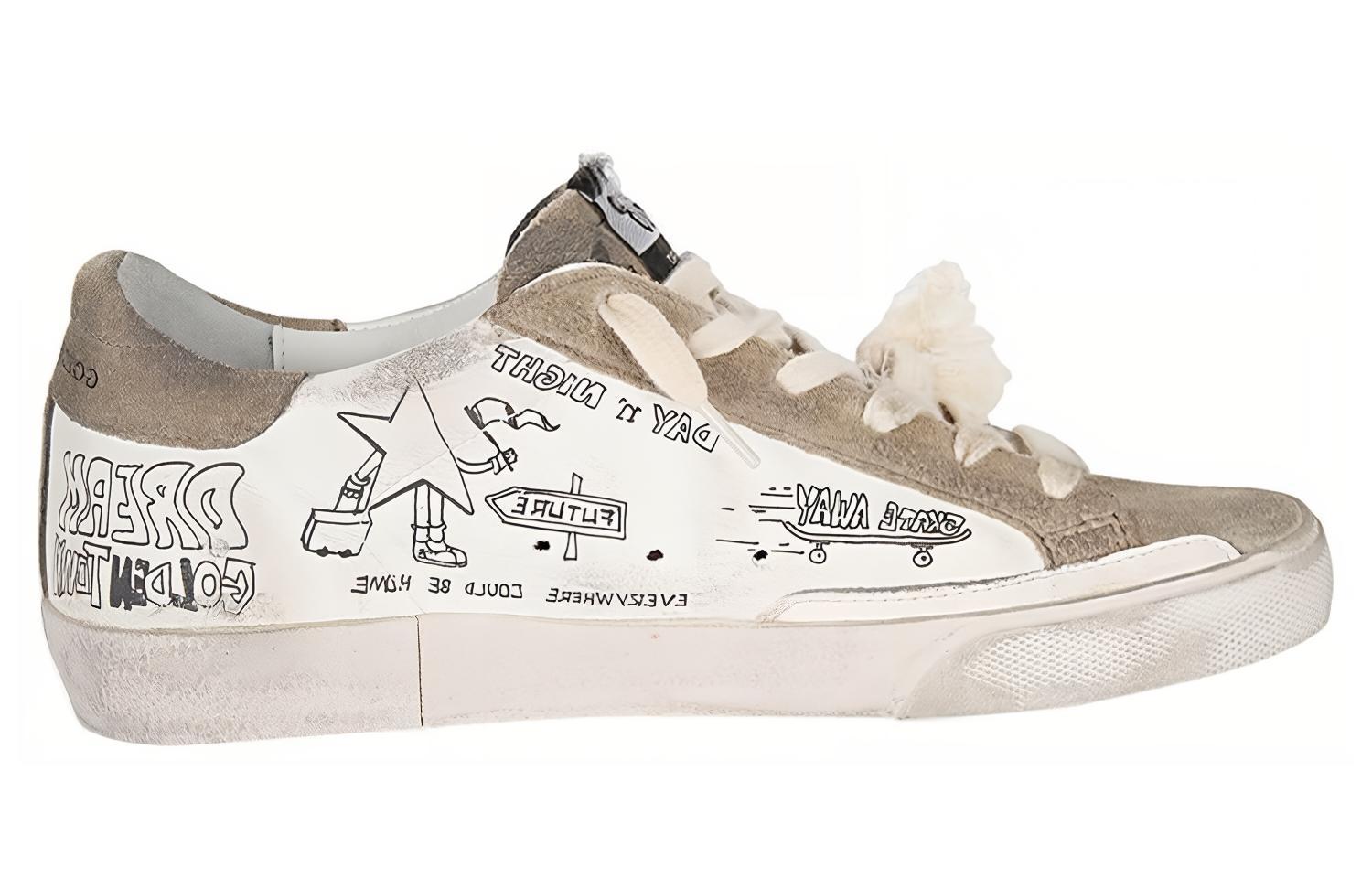 (W) Golden Goose Super-Star 'Ivory Distressed Star Print' 圖 2
