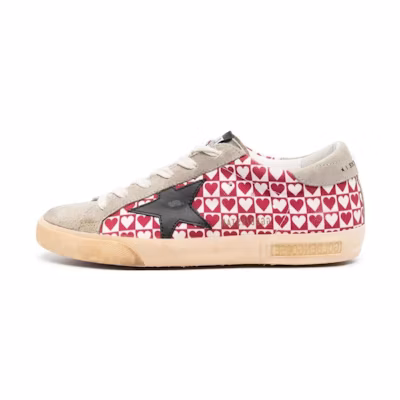 (W) Golden Goose Super-Star 'Light Grey/Red-White'