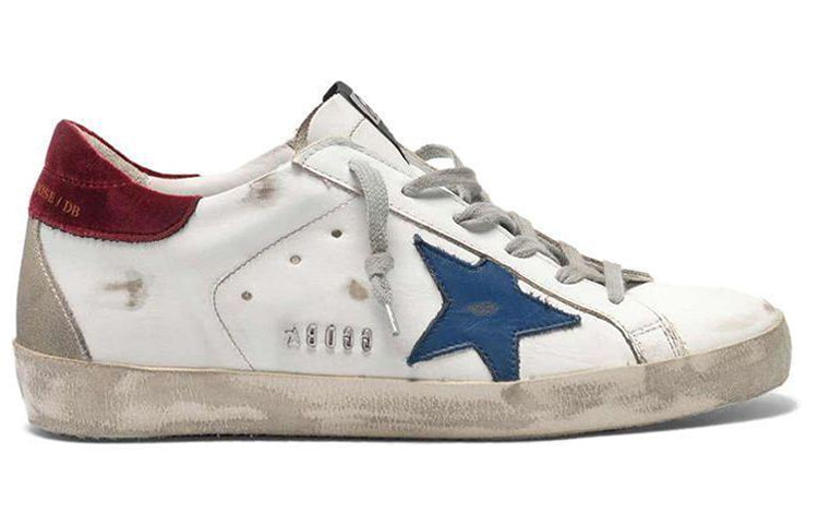 (W) Golden Goose Super-Star 'Metallic GGDB Lettering Blue Star White Bordeaux Distressed' 圖 2