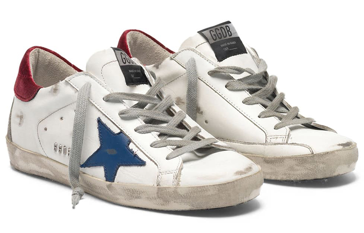 (W) Golden Goose Super-Star 'Metallic GGDB Lettering Blue Star White Bordeaux Distressed' 圖 3