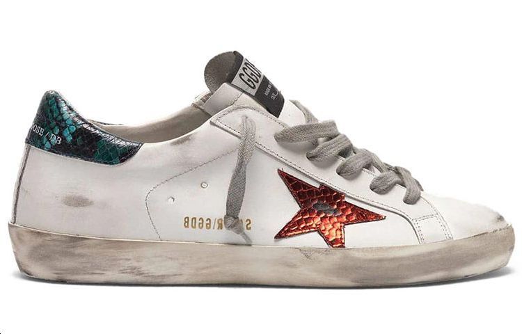 (W) Golden Goose Super-Star 'Orange Snake Star with Distressed White Green Snake Tail' 圖 2