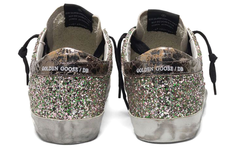 (W) Golden Goose Super-Star 'Red Star Silver Glitter Distressed Black Heel' 圖 4
